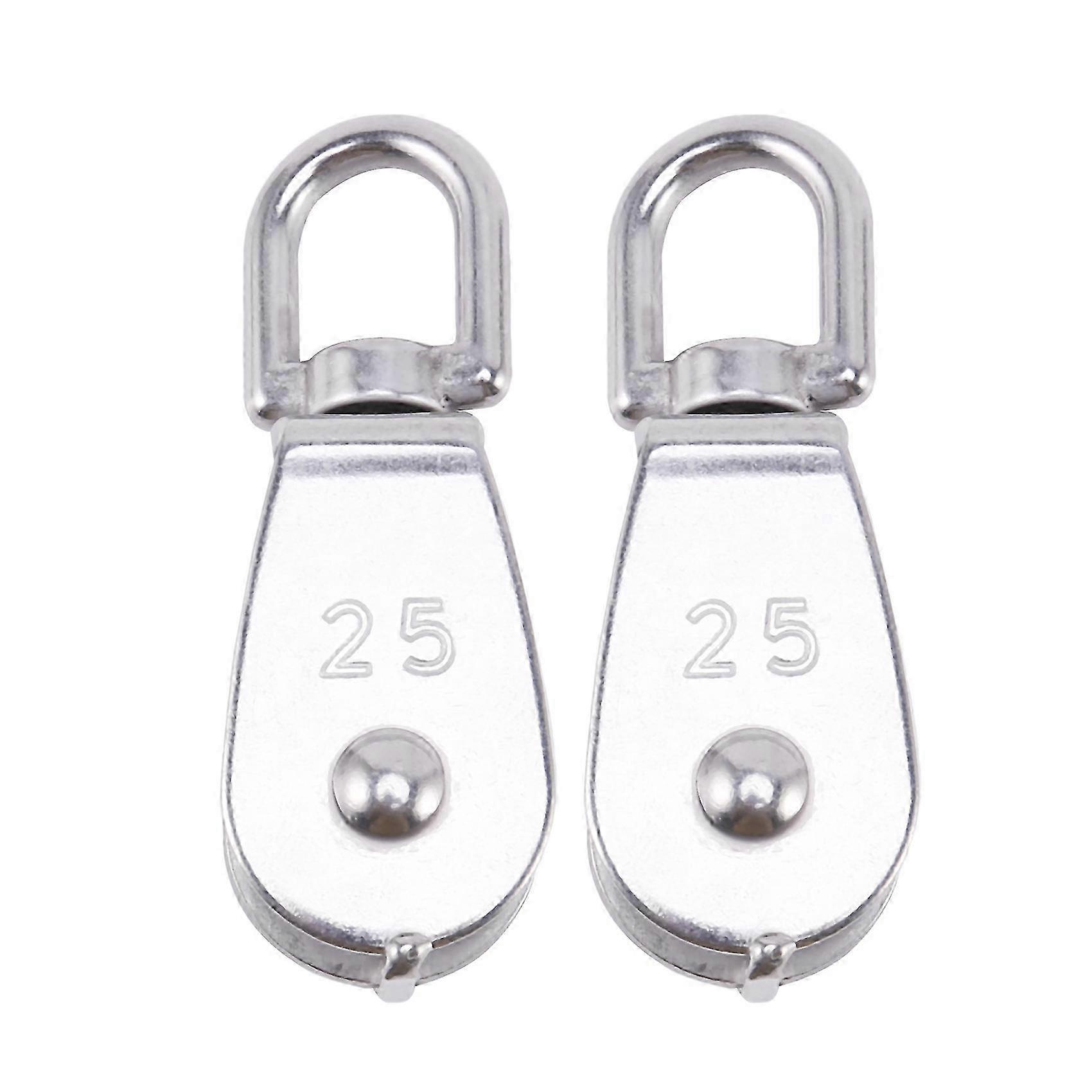 Improved Quality 2Pcs 25MM Stainless Steel Pulley Block - M25 Roller for 400kg Load Capacity