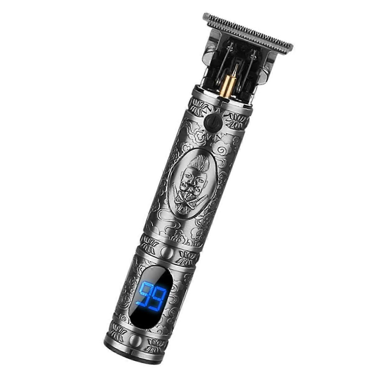 Retro Oil Head Grooming Clipper LCD Display Clipper for Men Safe Hair Pusher