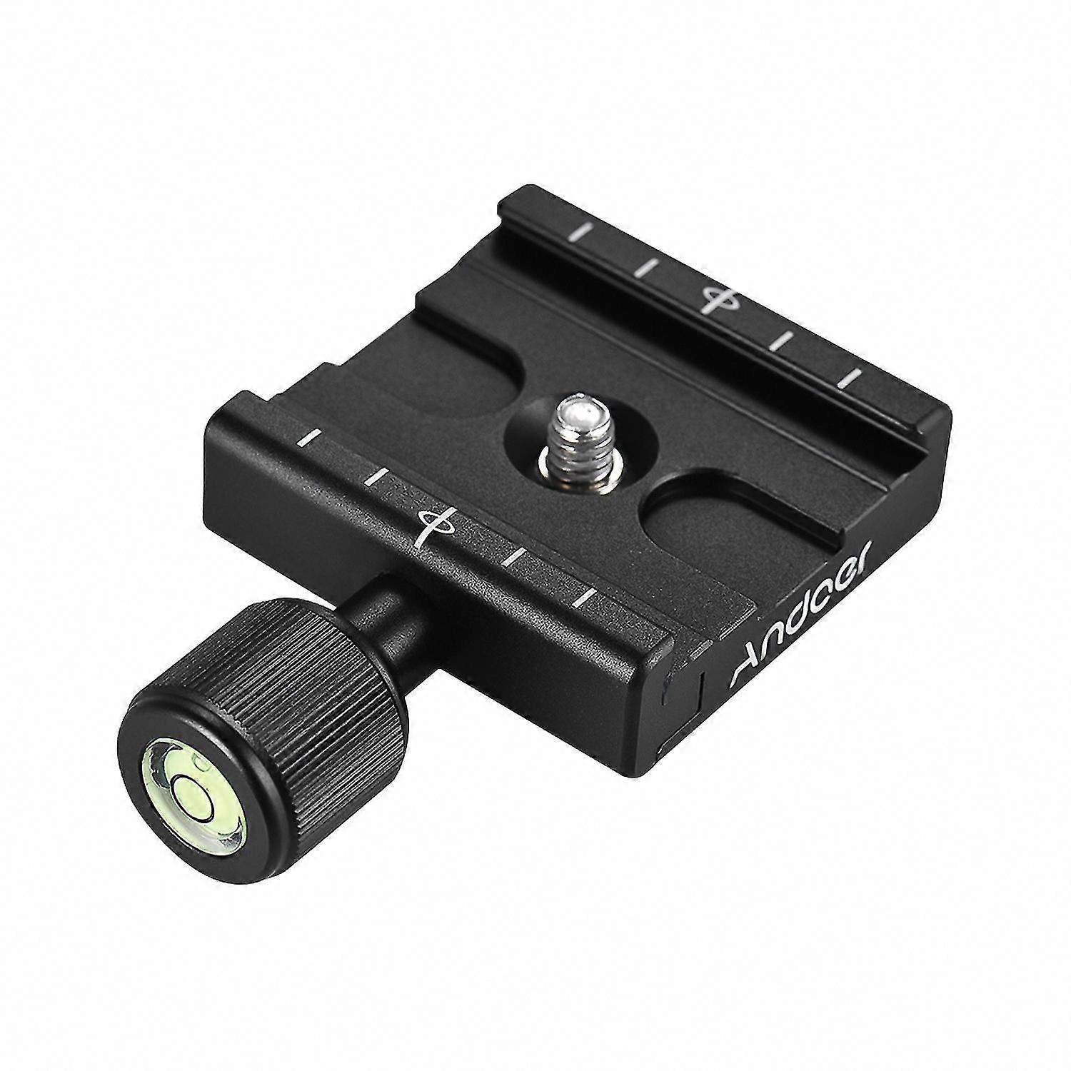 Andoer QR-50 Quick Release Plate Clamp Adapter with Built-in Bubble Level for Arca Swiss RRS Wimberley