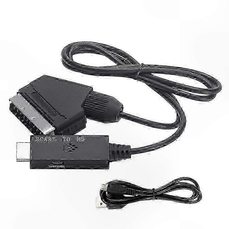 HDMI-Compatible TV o Video Adapter with Scart Input, 1080P/720P Resolution Support for HDTV, STB, DVD Player, Edition 0627 Converter Cable