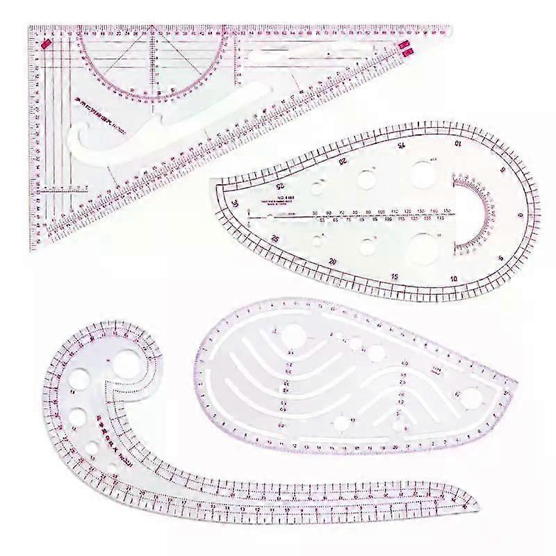 1/2PCS Multifunction 6501 Plastic French Curve Sewing Ruler Measure Tailor Ruler Making Clothing 360 Degree Bend Ruler Tools