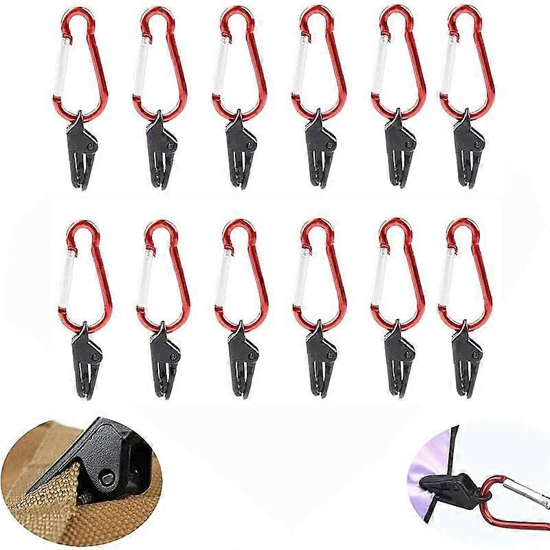12 Pieces Tarp Clips Alloy Tent Clip, Windproof Reusable Tarp Clip, Reusable Awning Clip, for Fixed Pool Awning Cover, Tent, Trampoline, Boat Awning