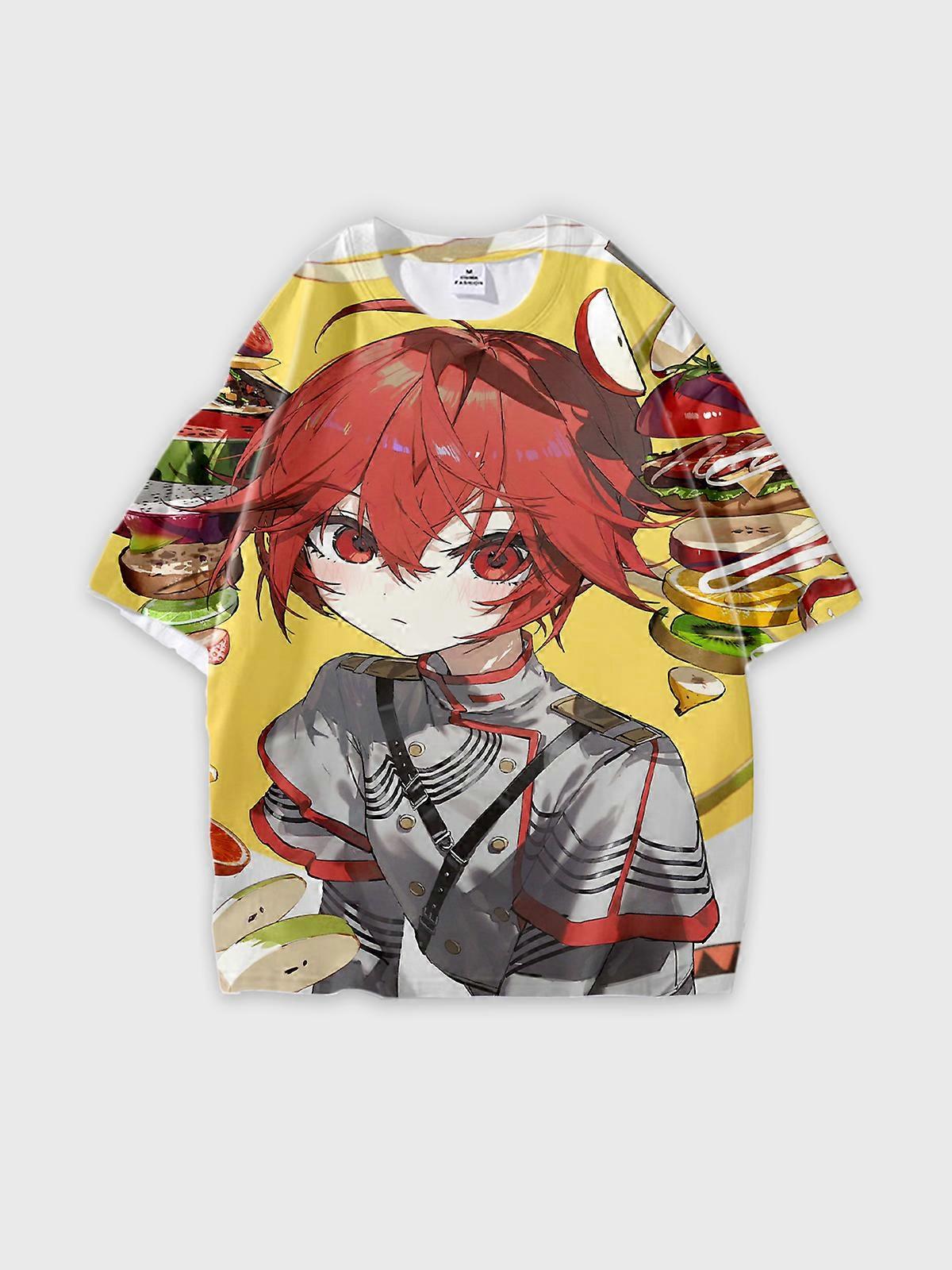 T-Shirt Short Sleeve Round Neck, Summer Casual Loose Graphic Tee, Unisex Pattern U2575