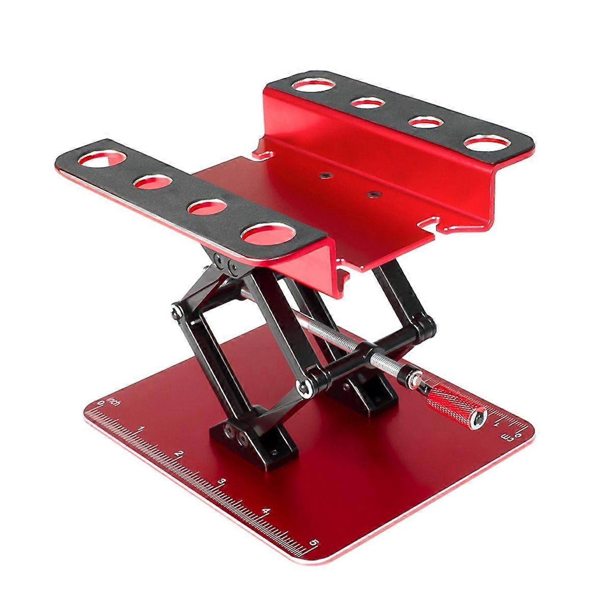 Metal RC Car Repair Work Stand Adjustable Height Assembly Red