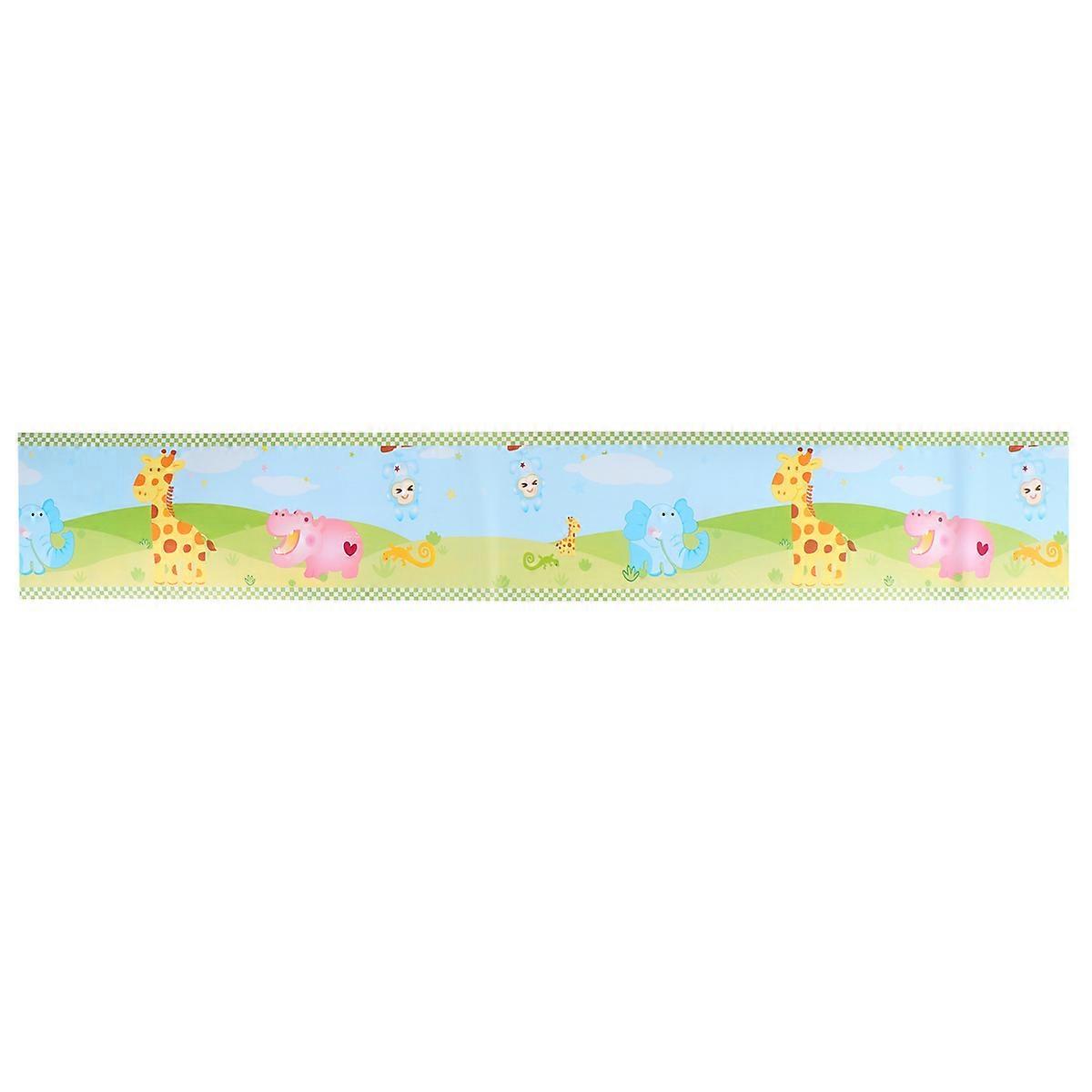 PVC Baseboard Wallpaper Featuring Cartoon Animals for Decoration 1Pcs