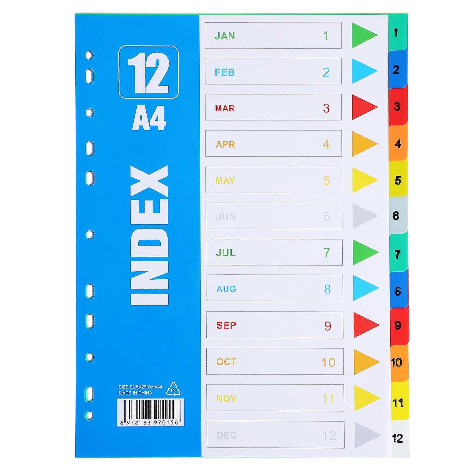 Plastic Index Dividers For Effective File Management Multi Color 1 Set For Professionals
