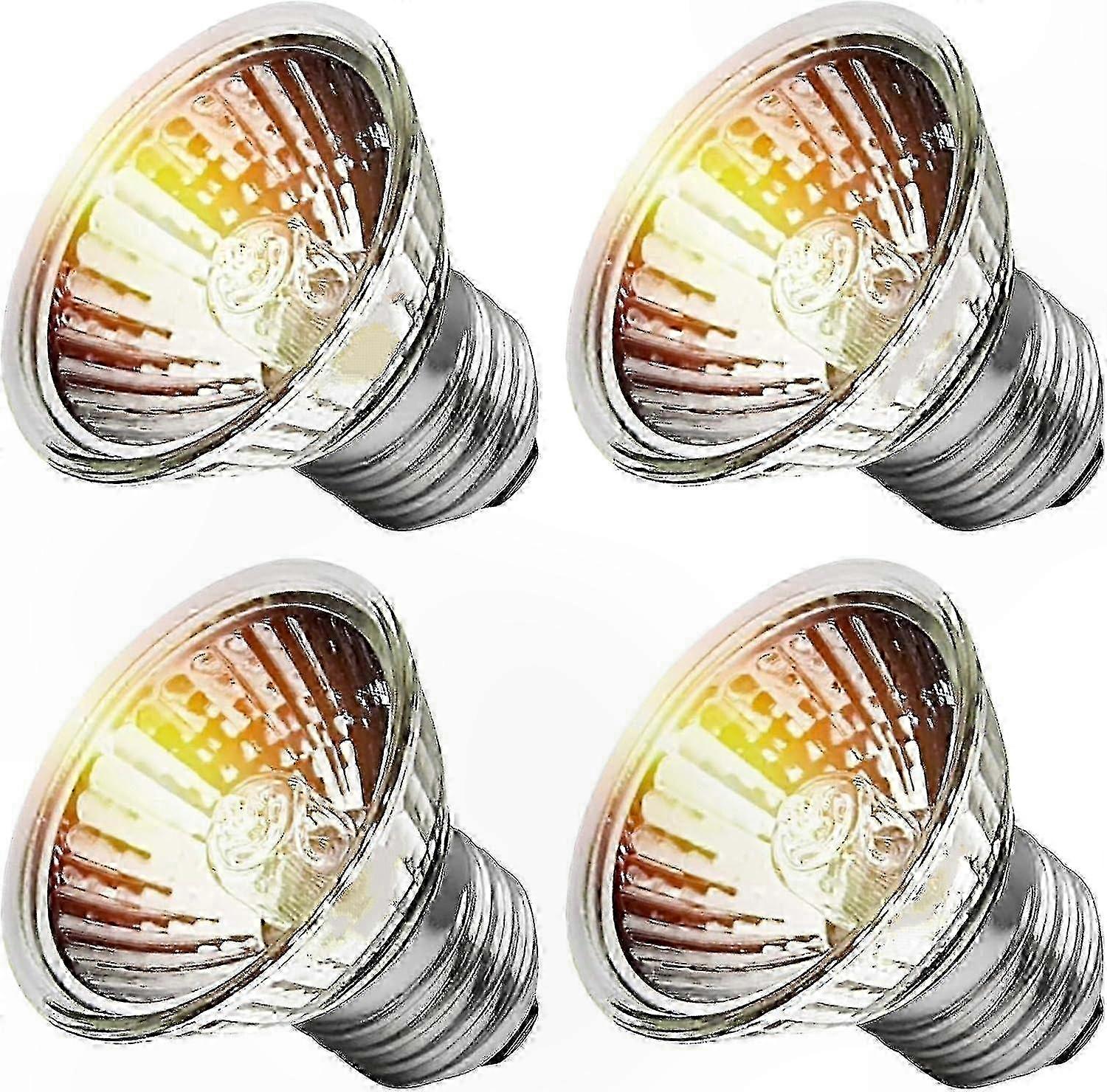 Reptile Heat Lamp 4-Pack, 25W 50W 75W Bulbs for UVA UVB Amphibian Tanks and Terrariums