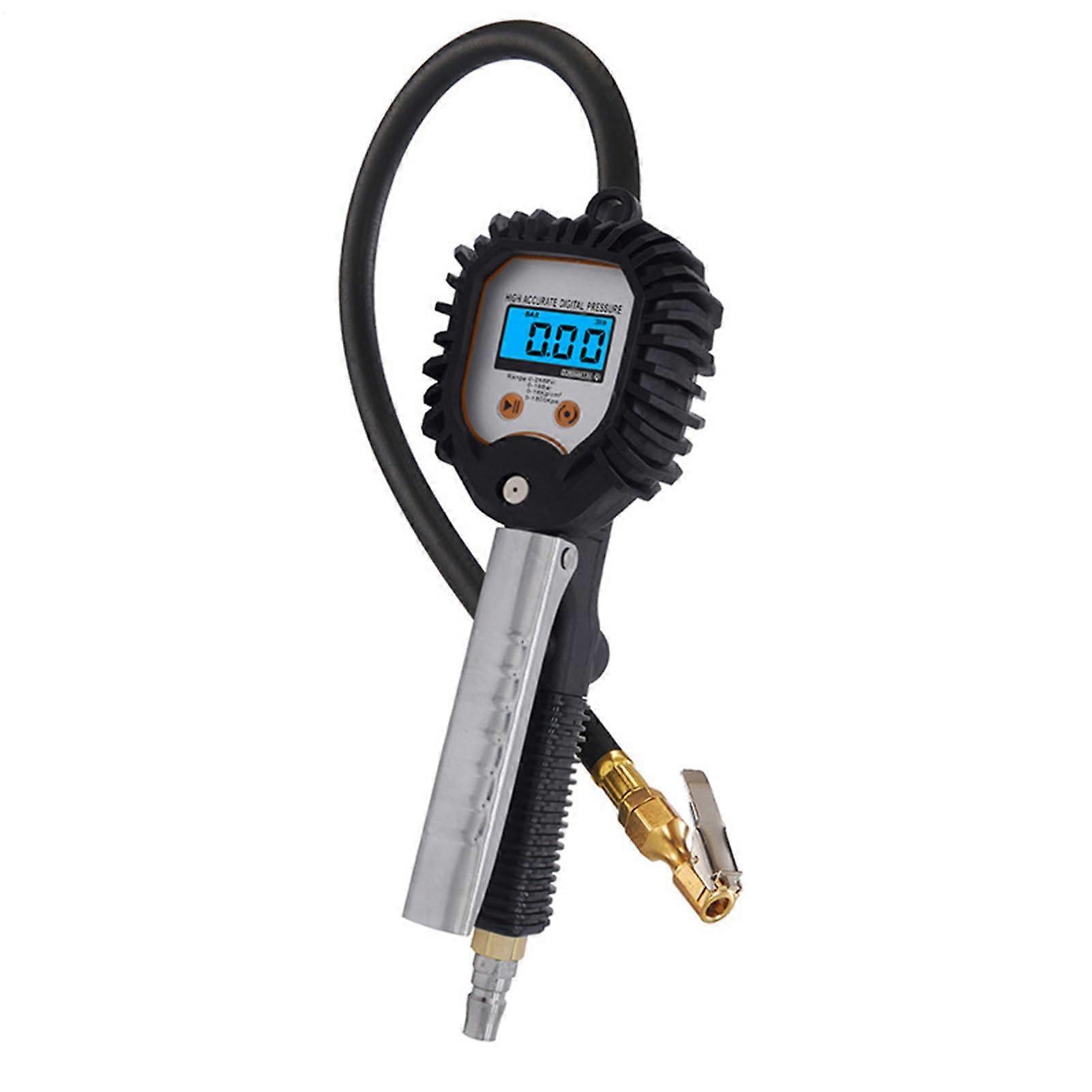 Digital Pressure Gauge Tire Inflator With Backlit Display 4 Settings 255 PSI Tyre Monitor Fleet Maintenance Gauge