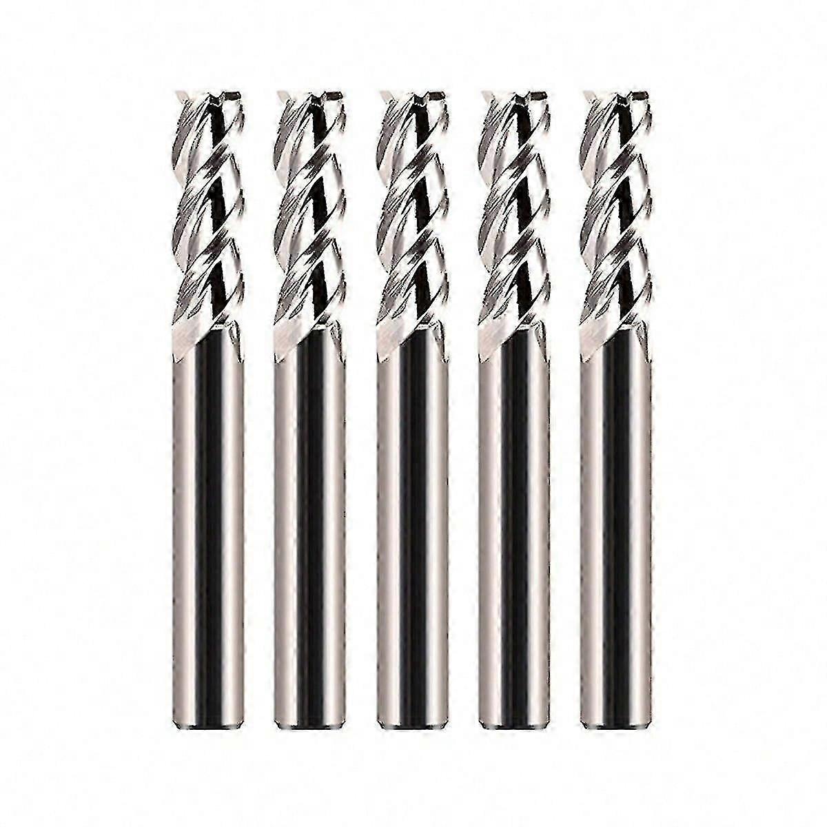 5pcs 55 Degrees Spiral Upcut Router Bits Set 6mm Solid Carbide Cnc Wood Router Bits For Woodworking
