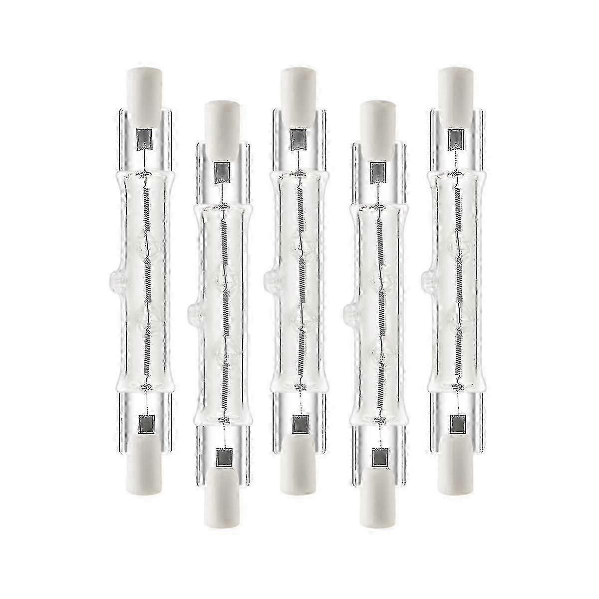 5-Pack R7S Halogen Linear Bulbs - 300W Dimmable 118mm Lights for Construction Work, 230V Compatibility