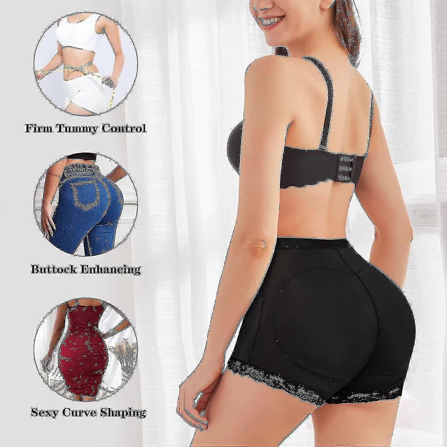 Kvinnors push up butt lifter Shaping underkläder, osynlig spets magkontroll trosor kroppsformare
