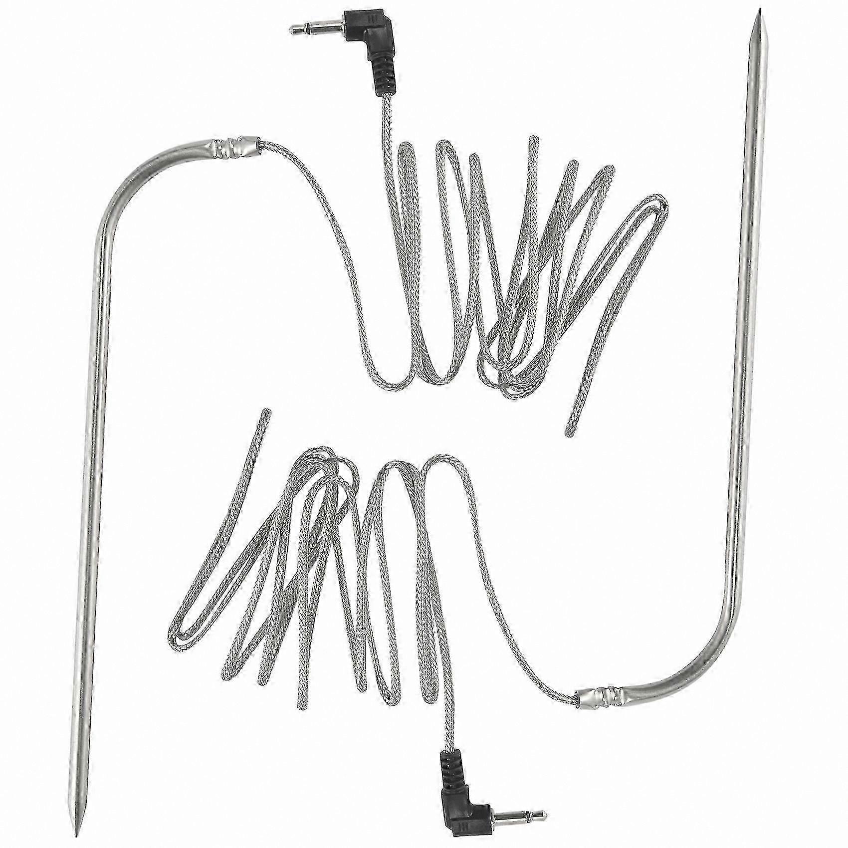 Waterproof BBQ Temperature Probe with Heatproof Cable for Pellet Grills, 2-Pack Replacement Probes