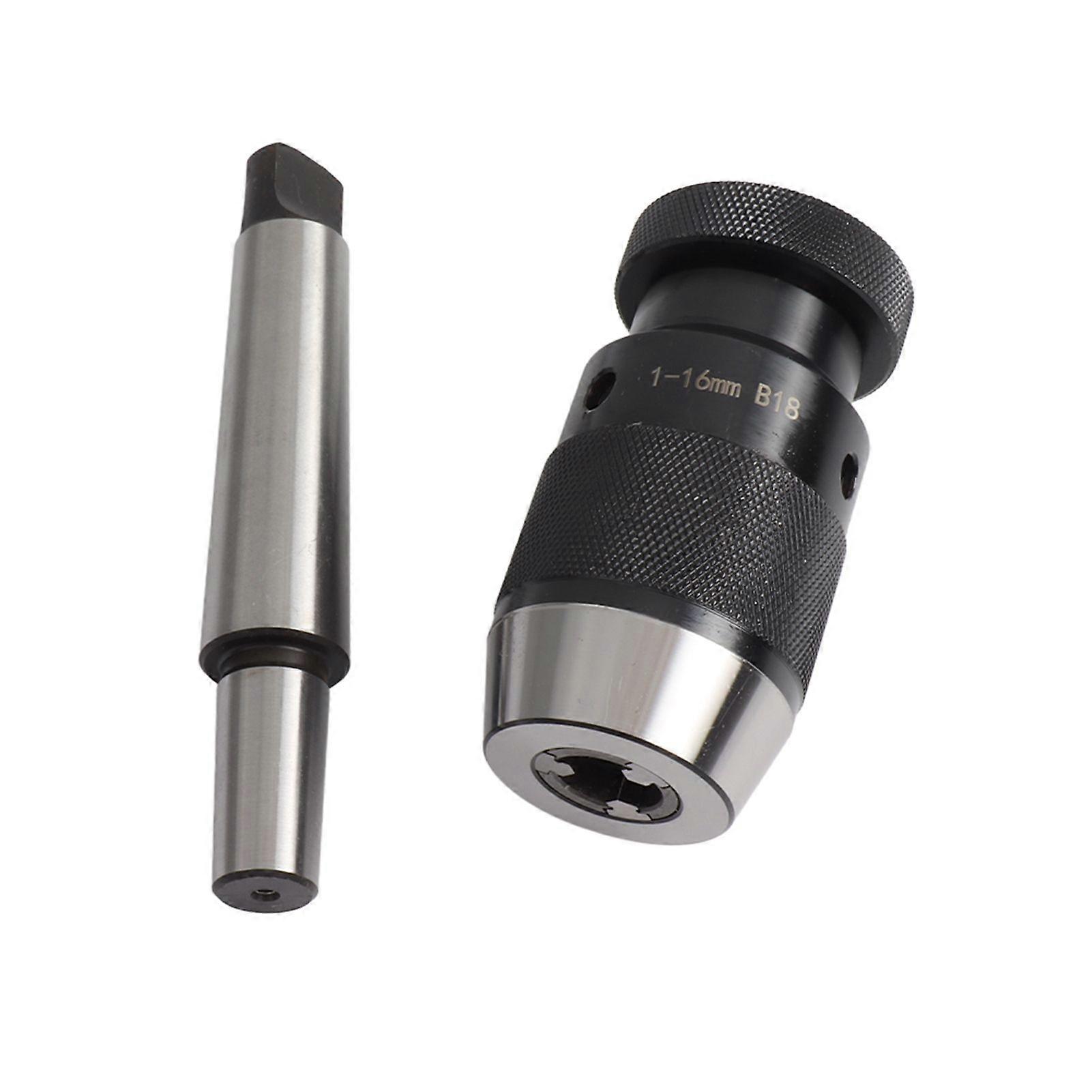 1-16mm Capacity 45# Steel Self Tighten Keyless Lathe Drill Chuck with MT3-B18 Taper Arbor