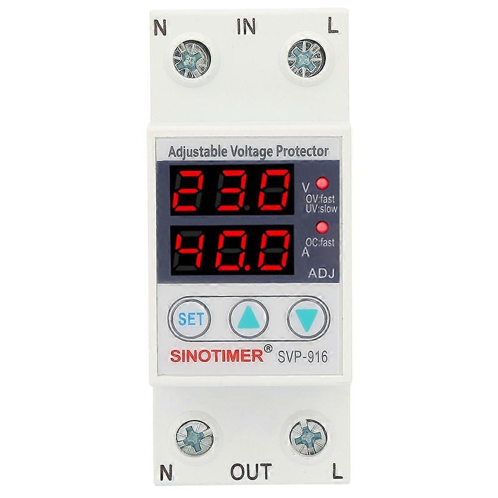 Intelligent Single Phase Adjustable Over Voltage Under Voltage Current Protector 230VAC(40A)