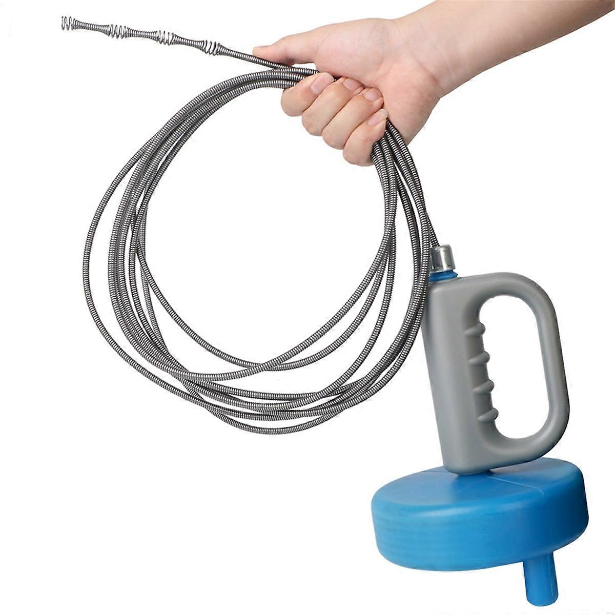 Toilet Sink Drain Unblocker Sewer Pipe Plunger Dredge Handheld Extendable Bathroom Kitchen Cleaning Tools 7 Meter