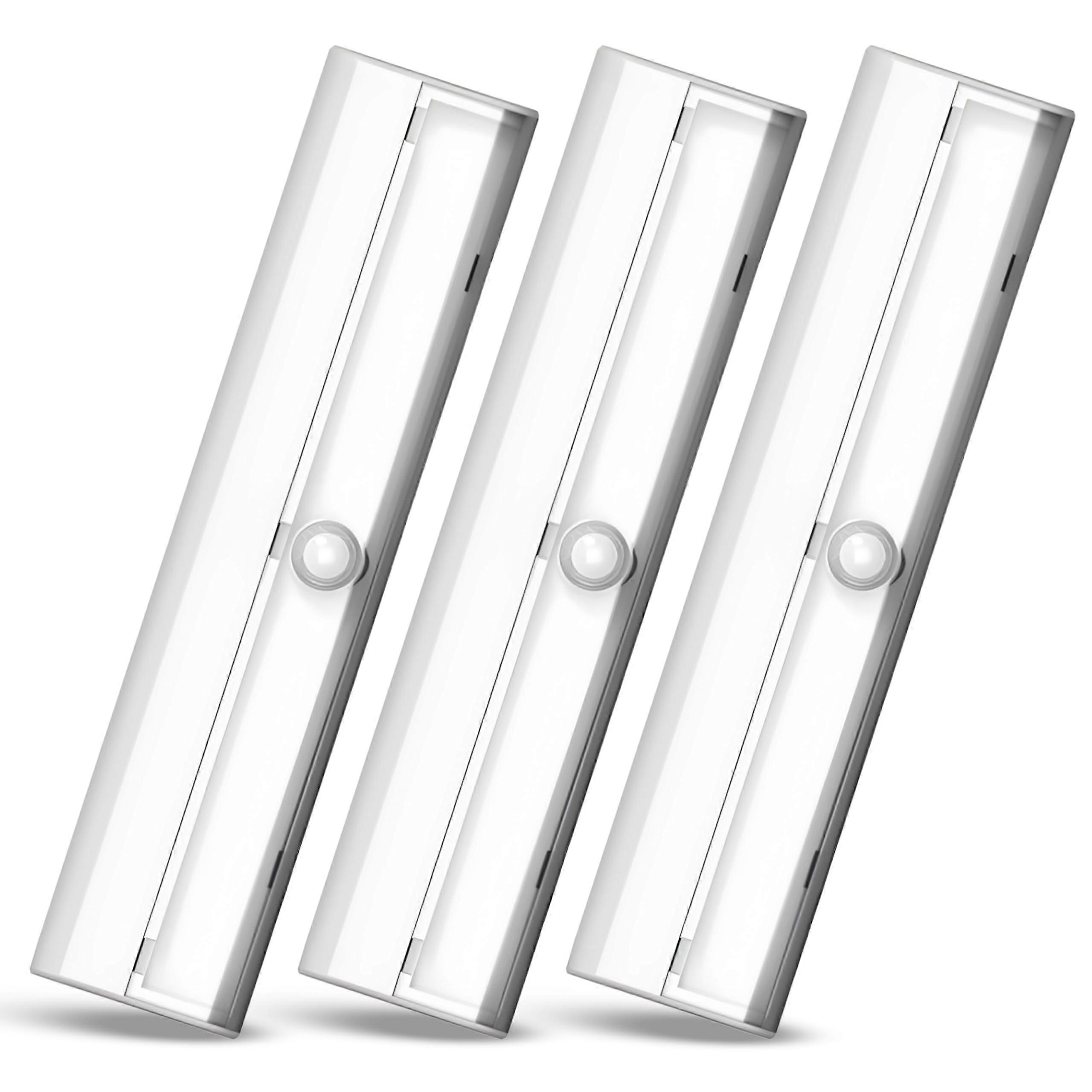 Wireless LED Motion Sensor Light BatteryOperated StickOn Indoor Step Night Light For Stairs And Closet White 3Pack
