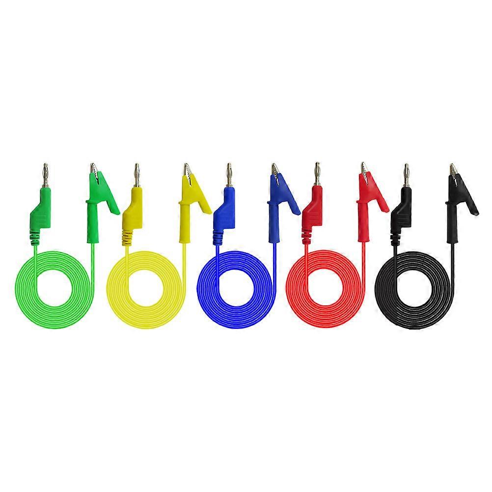 Insulated Test Leads Multimeter Electronic Device Repair Pvc Copper Electrical Testing Clamps 5Pcs