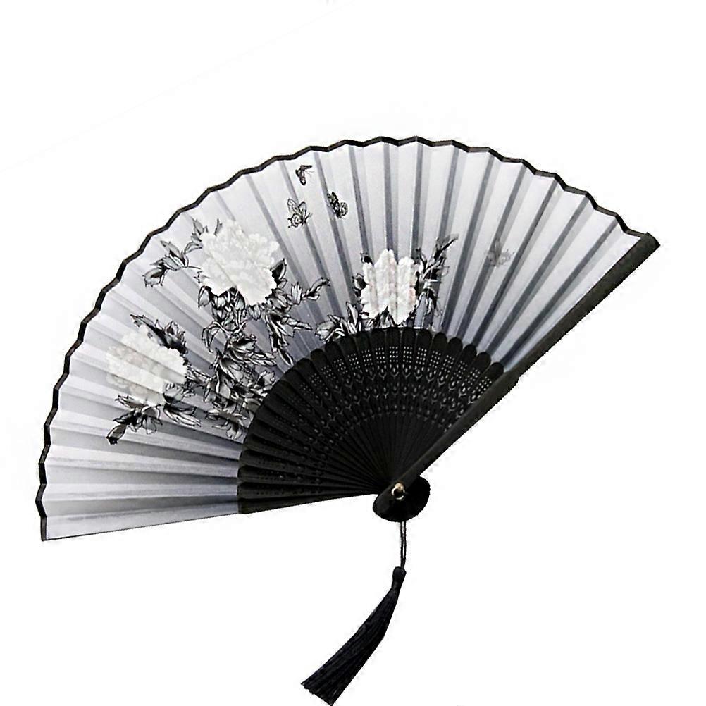 Portable Fan Folding Fan Performance Occasion Black Handheld 1Pack