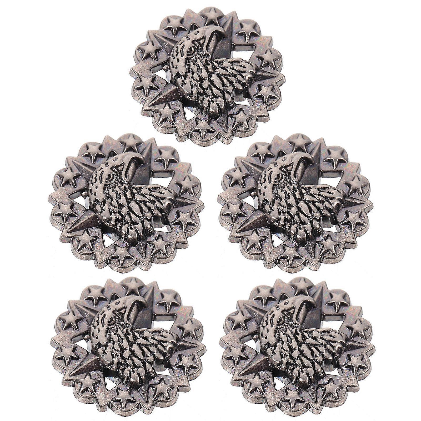 Design Alloy Buttons for Bag Decor 5Pcs DIY Craft Supplies