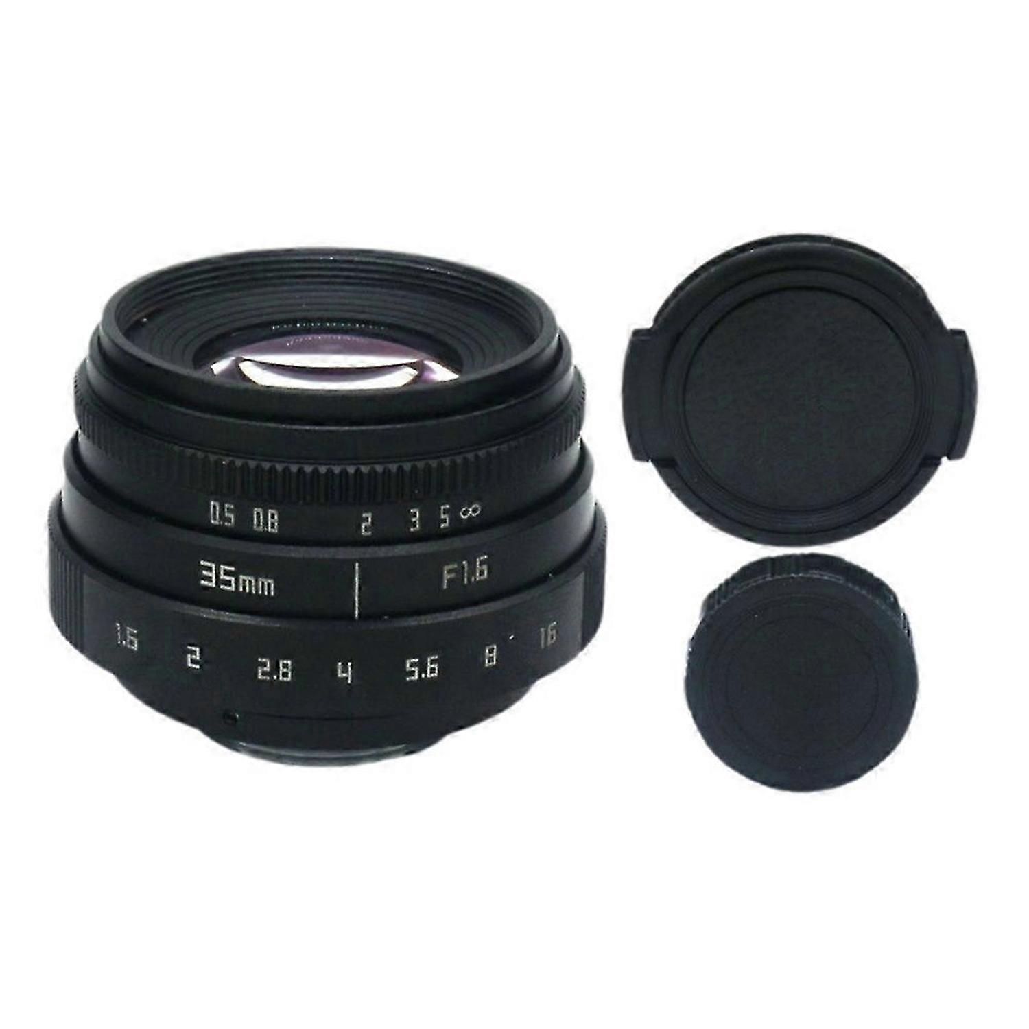 35mm F1.6 Camera Lens Large Aperture Manual Fixed Portrait Camera Lens for C-Mount Cameras Accessory