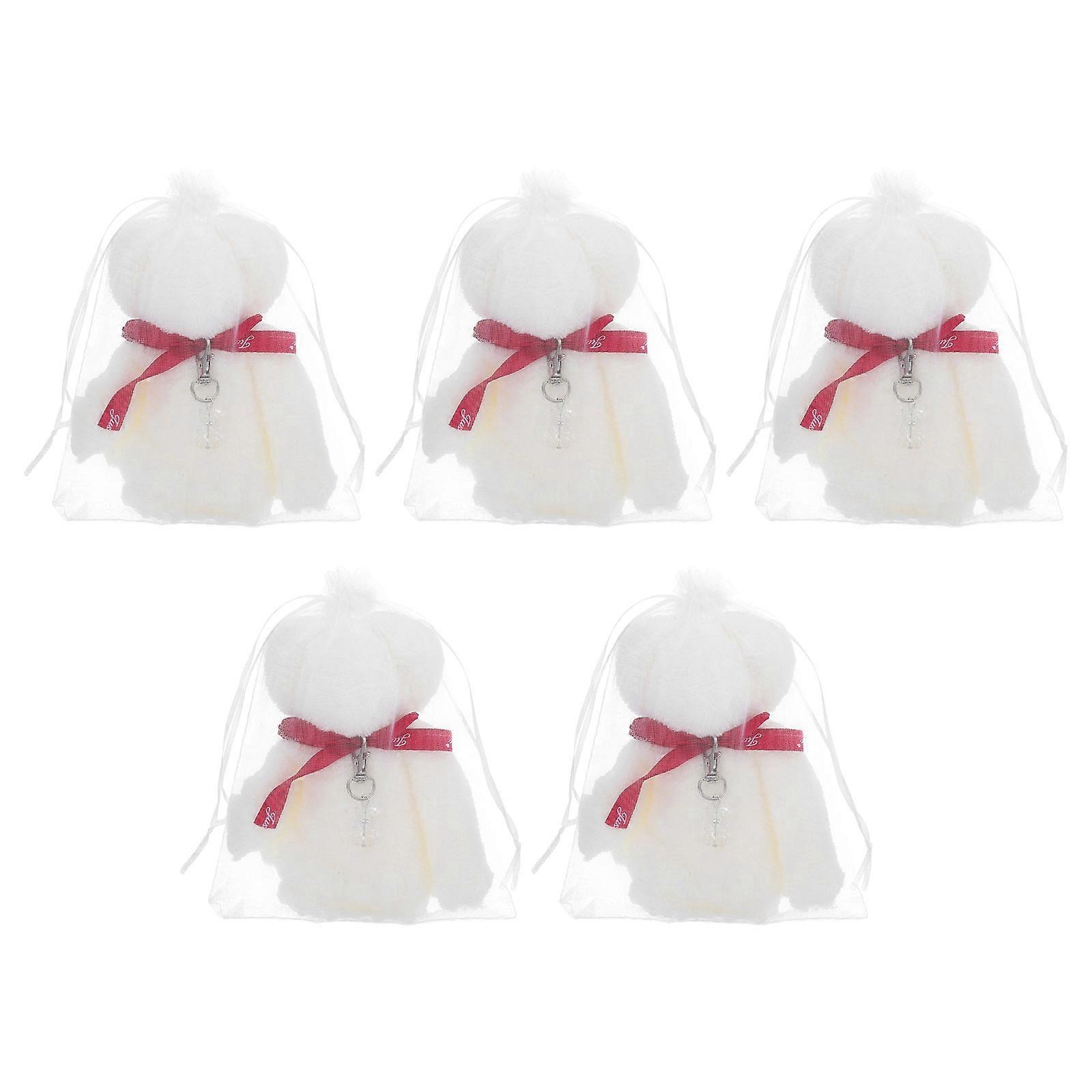 Wedding Souvenir Set Bear Towel and Keychain for Baby Shower Baptism 2Sets