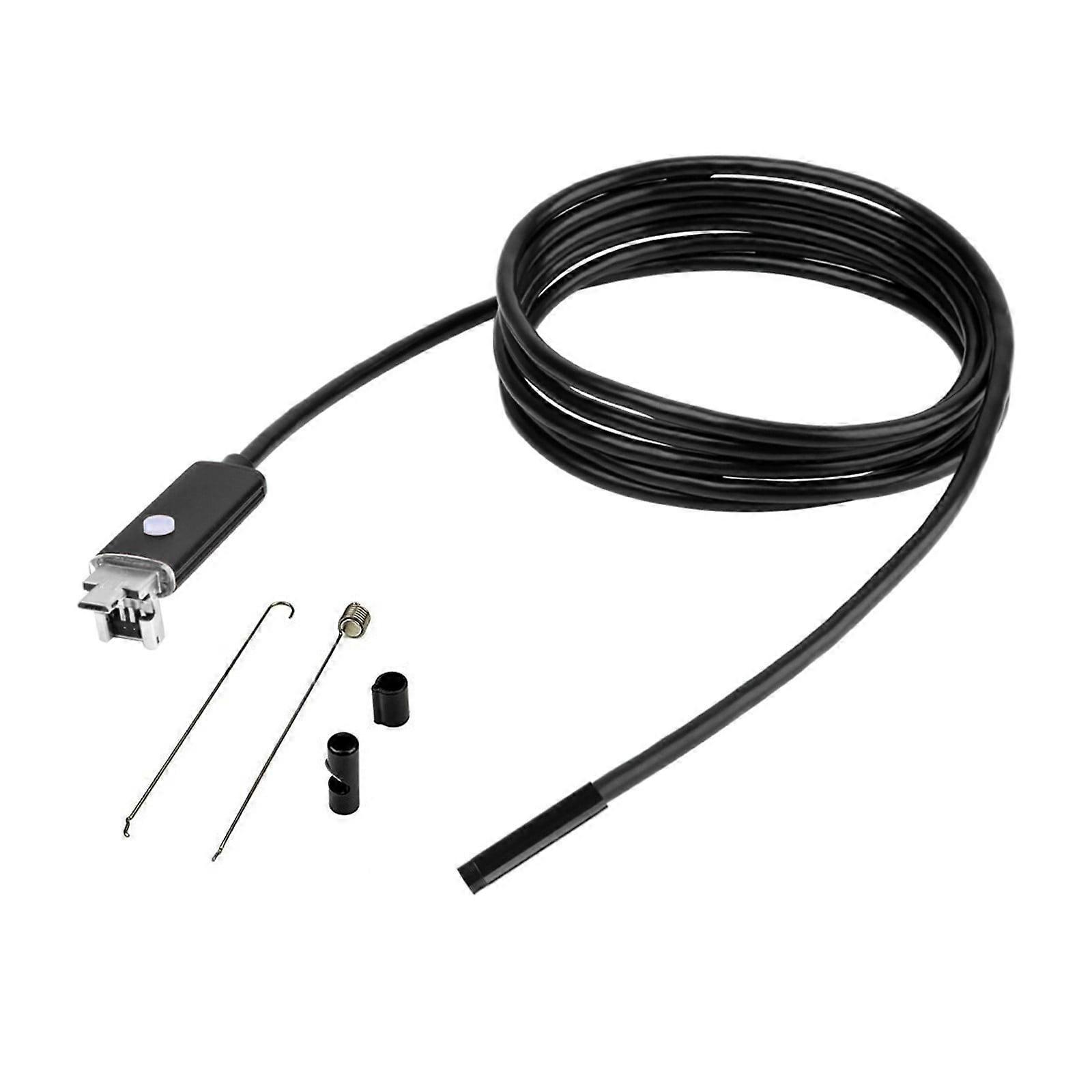 2 in 1 HD Waterproof Endoscope 8mm 2M, compatible with Phone Computer for Home Inspection & Camera