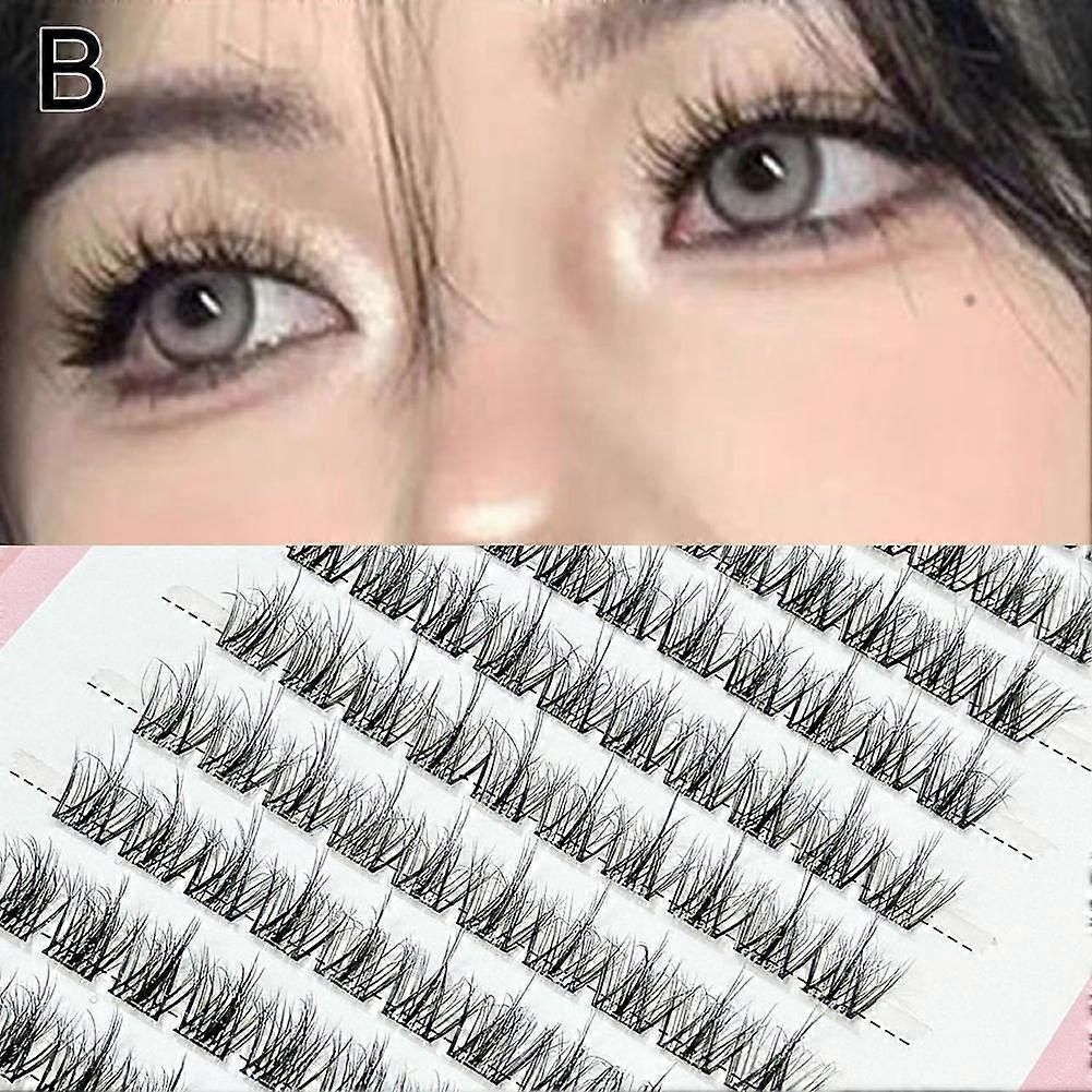 5D Self-Adhesive False Eyelashes Glue Free Natural Single Cluster Lashes Easy Apply Beginner Friendly Reusable