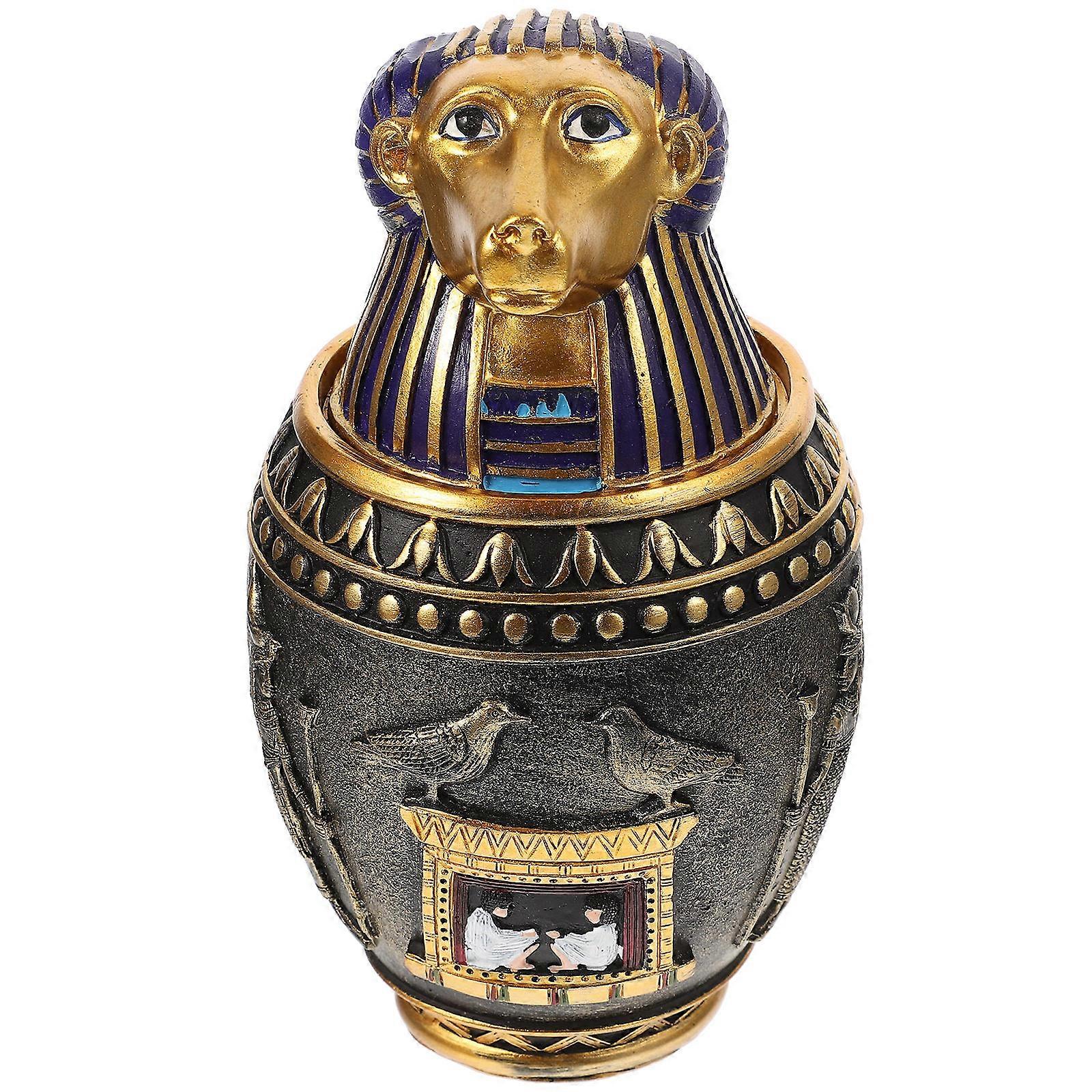 Egypt Style Pet Ash Container for Cremation Bone Ash Box Resin