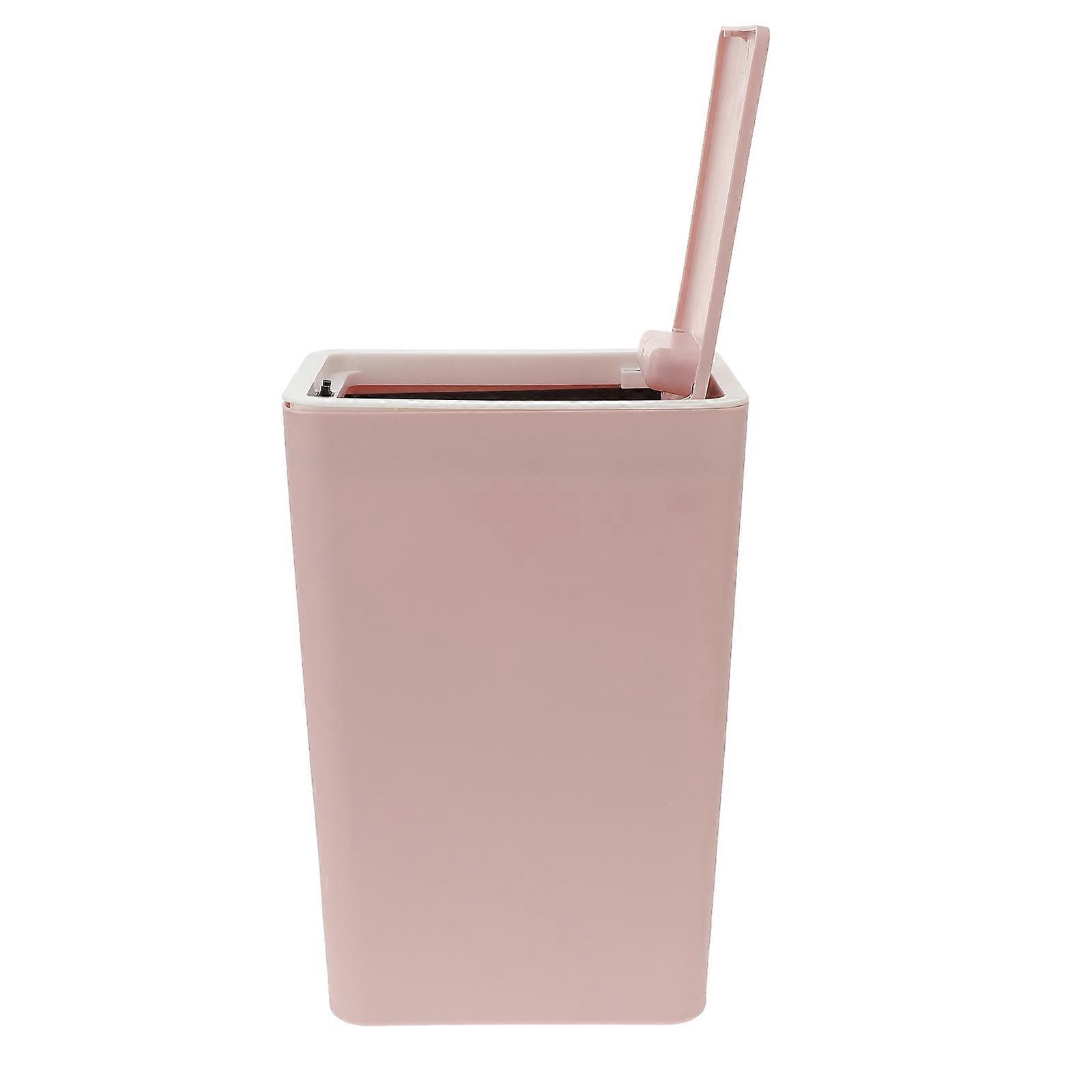 Waste Container with Lid Push-Type Trash Can for Home 2Pcs