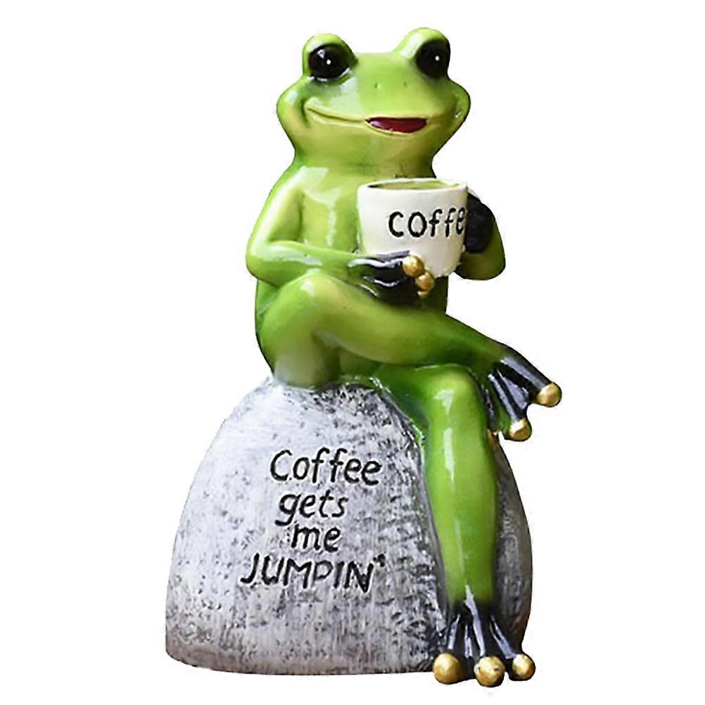 Resin Frog Figurine for Home Decor with 3Pcs Assorted Color Models
