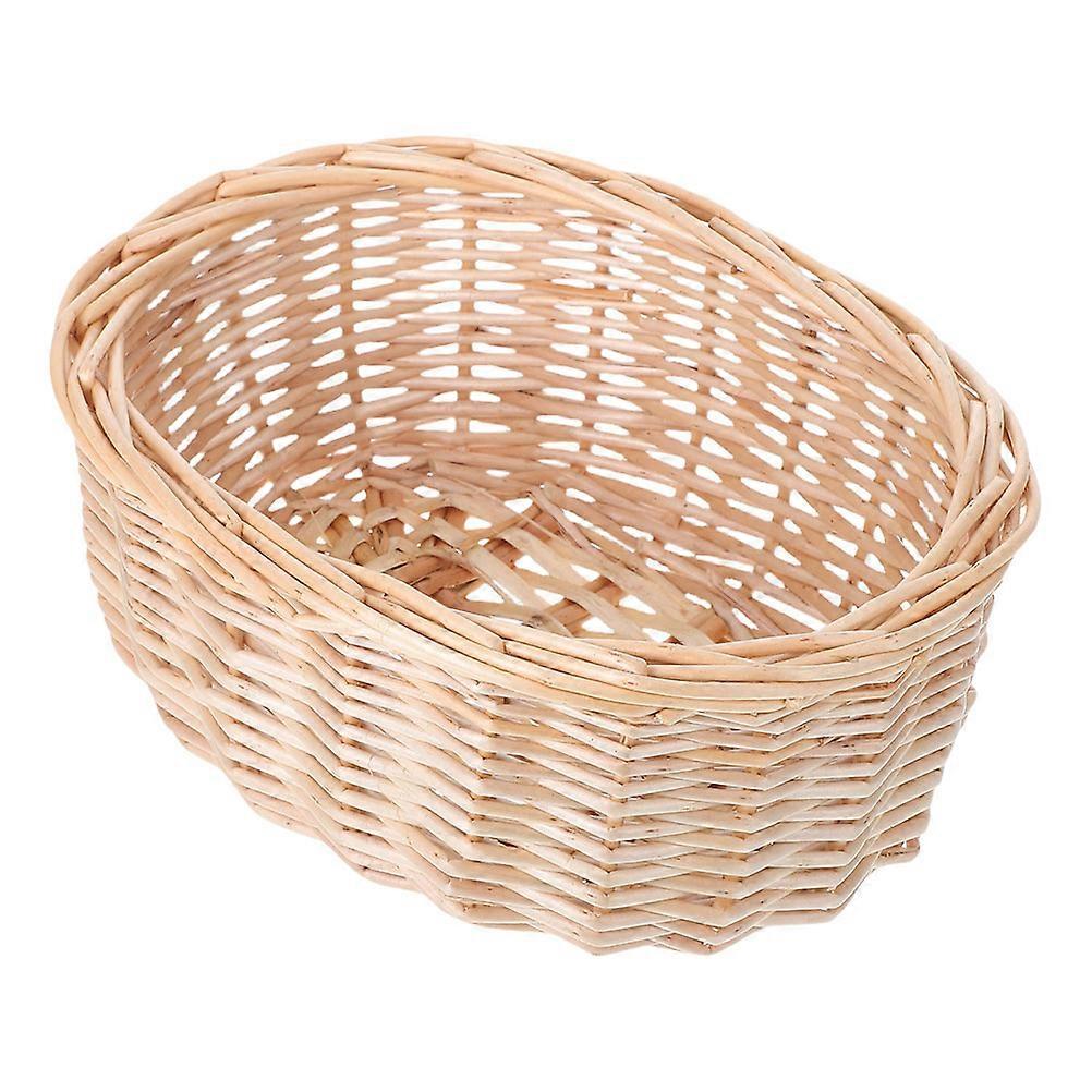 Handwoven Bread Basket for Serving 2Pcs Wicker Multi-Purpose Storage Tray