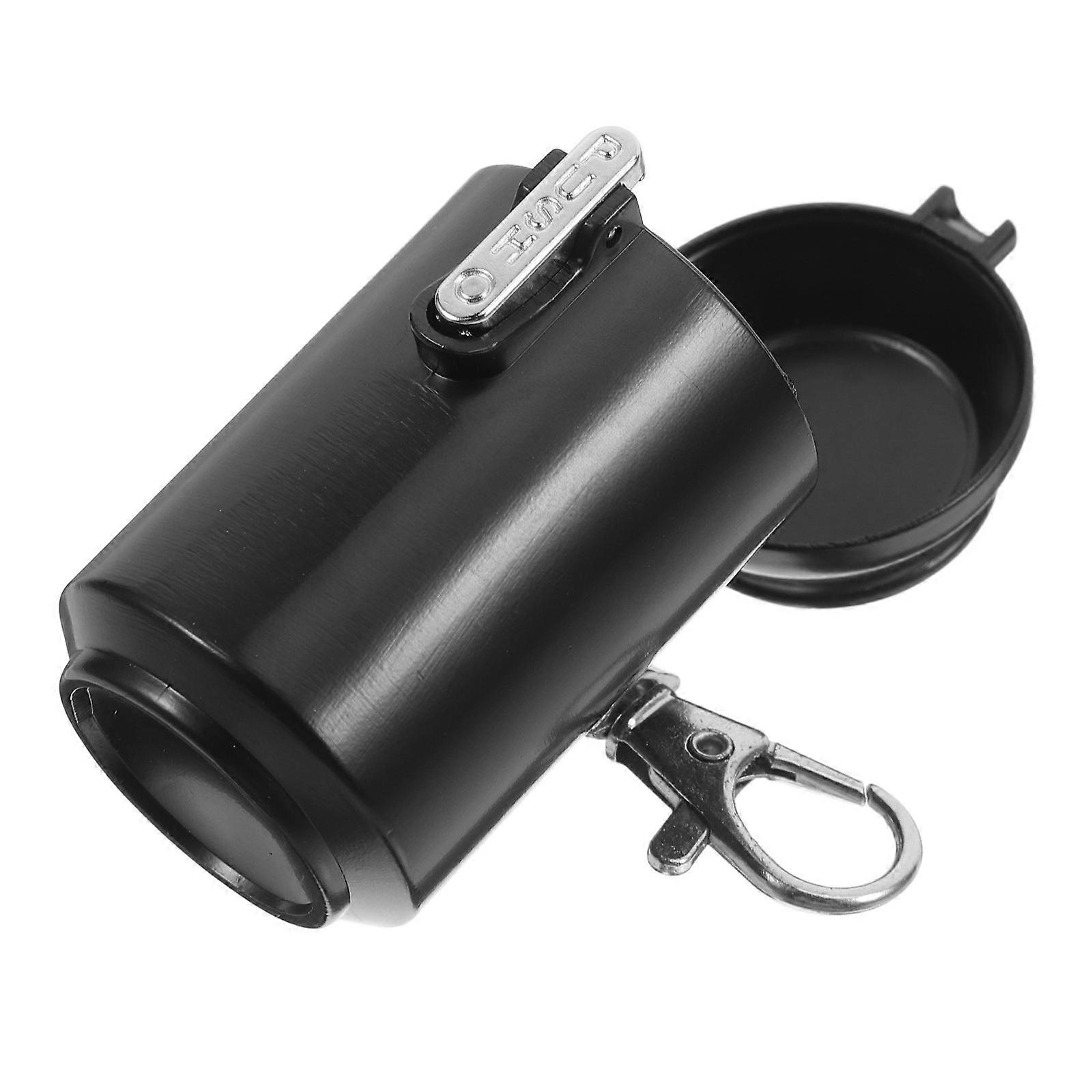 Black Plastic Portable Ashtray with Lid for Outdoor Use 2Pcs