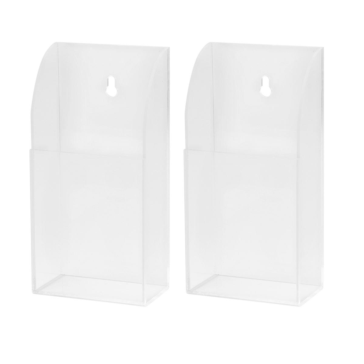 Media Organizer Acrylic Holder for Wall-Mounted Storage Case 6Pcs