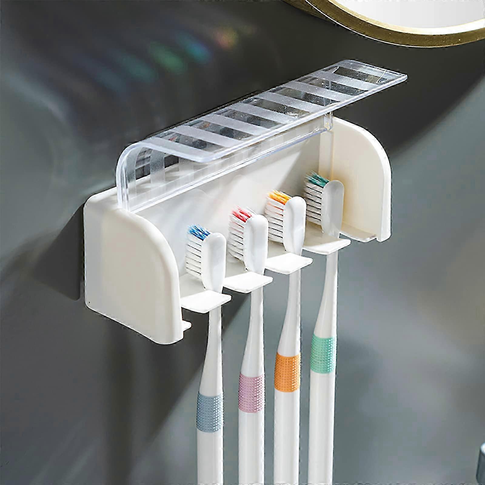 Self Adhesive Toothbrush Holder for Dorm Bathrooms Holds 5 Toothbrushes 2025