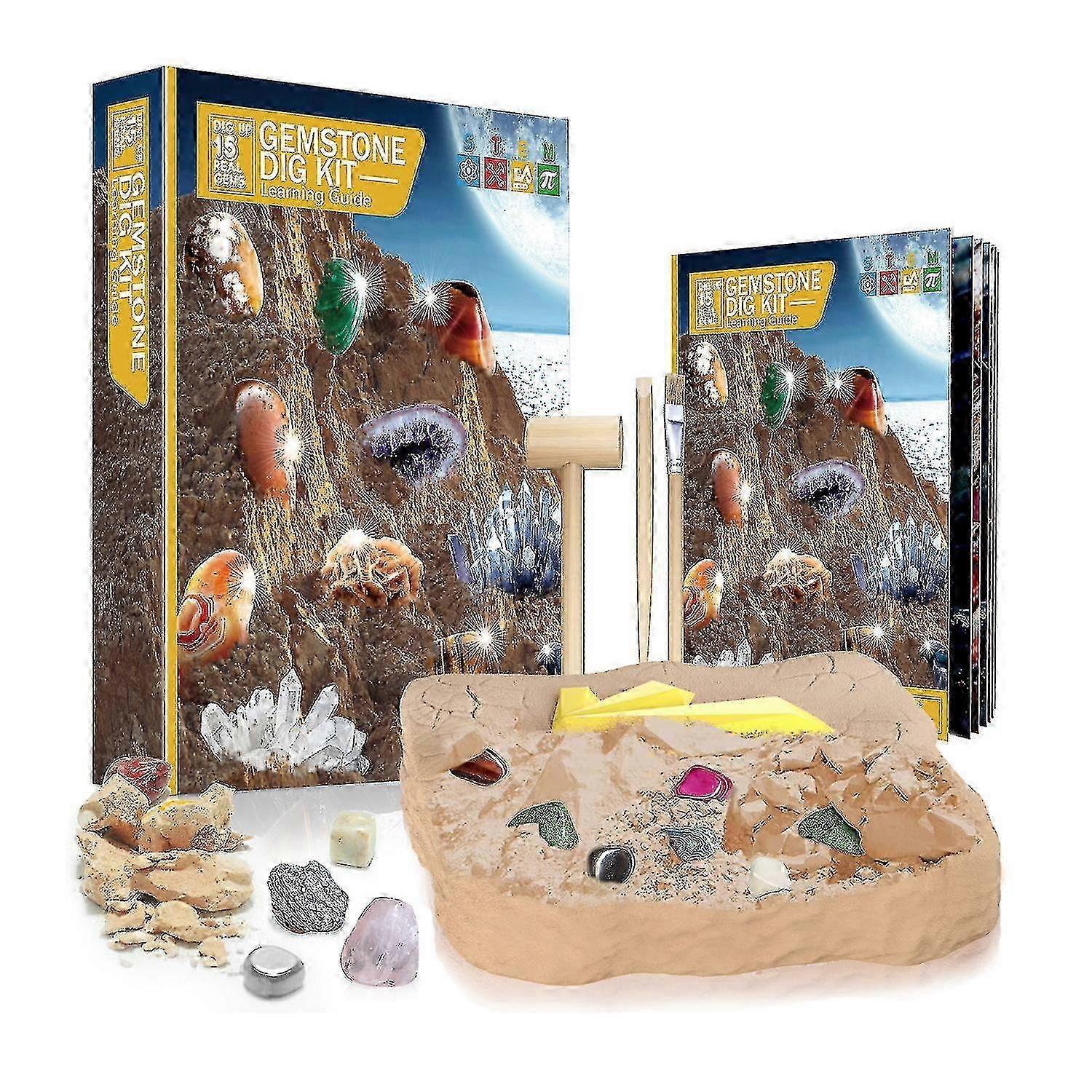 Mega Gemstone Dig Kit - Uncover 15 Real Gems with Science Educational Toys, Perfect Kids Activity 2025