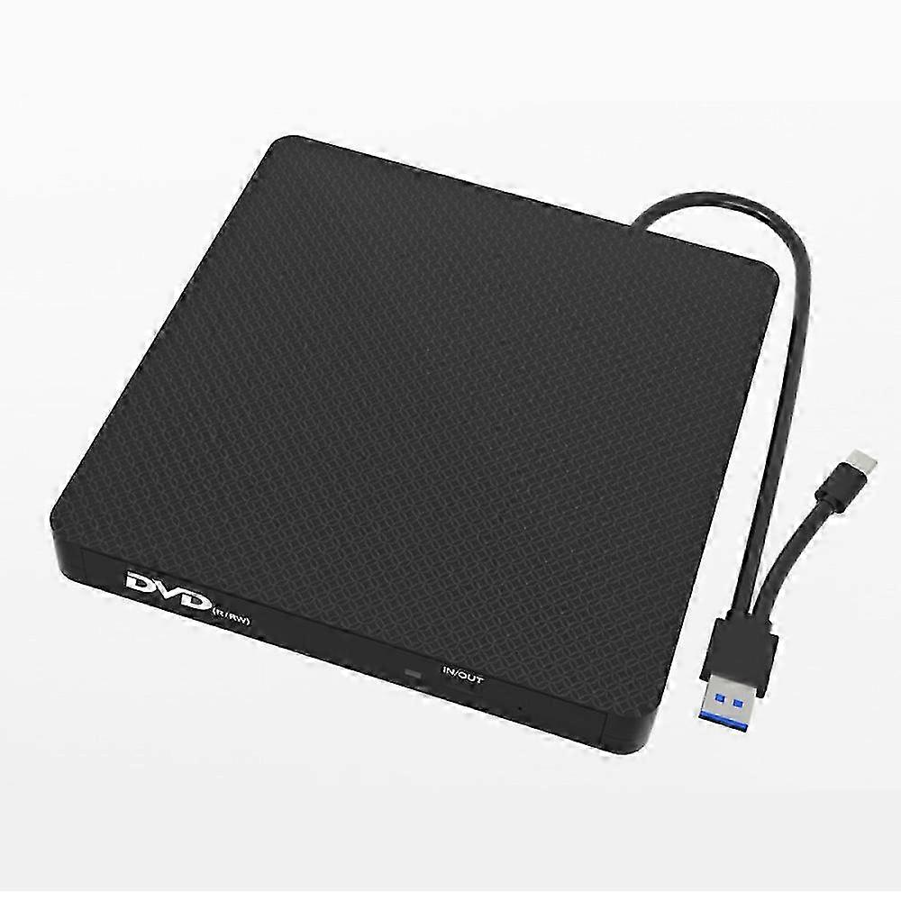 Compact And Light External Cddvd Drive For Laptop, Usb 3.0 Cd Dvd Player Portable +/-Rw Burner, Cd Rom Reader Writer Disk Duplicator, Plug And Play 20