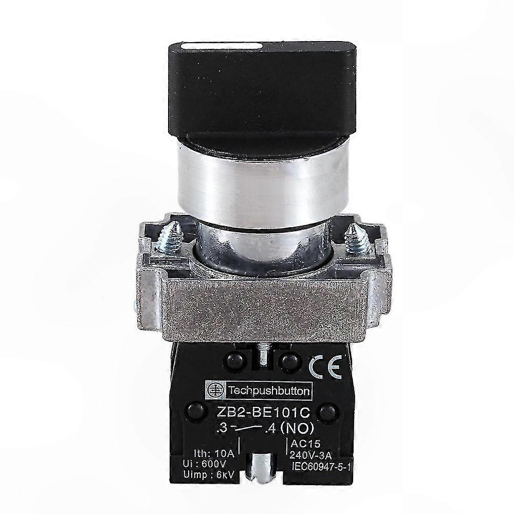 22mm 3-Position Rotary Selector Switch with Latching Mechanism, Black