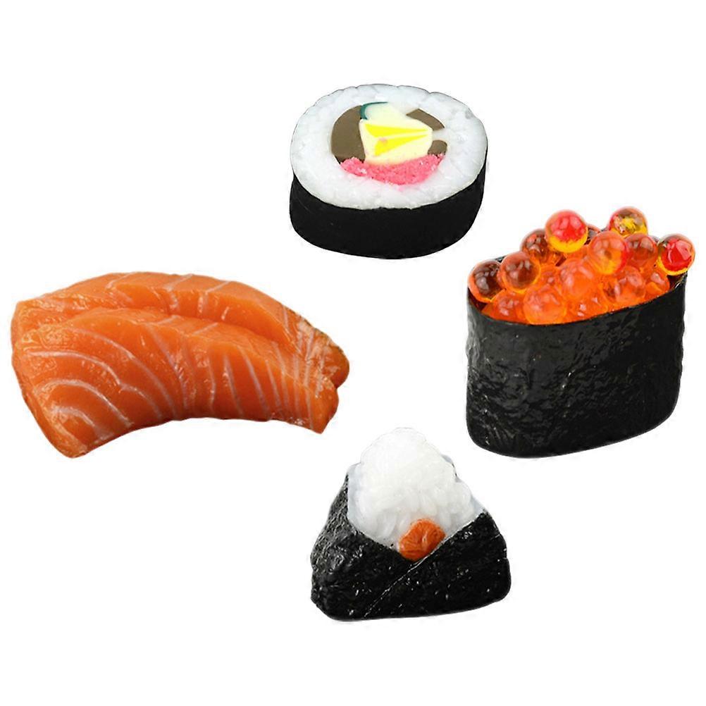 Lifelike Sushi Model Display 4Pcs Simulated Onigiri Food Prop Set