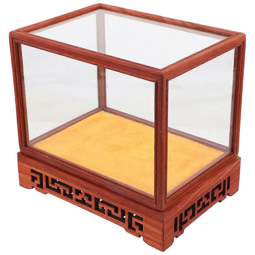 Rectangular Glass Display Case Ideal For Artifacts Store Display Classic Style Antique Storage 1Set