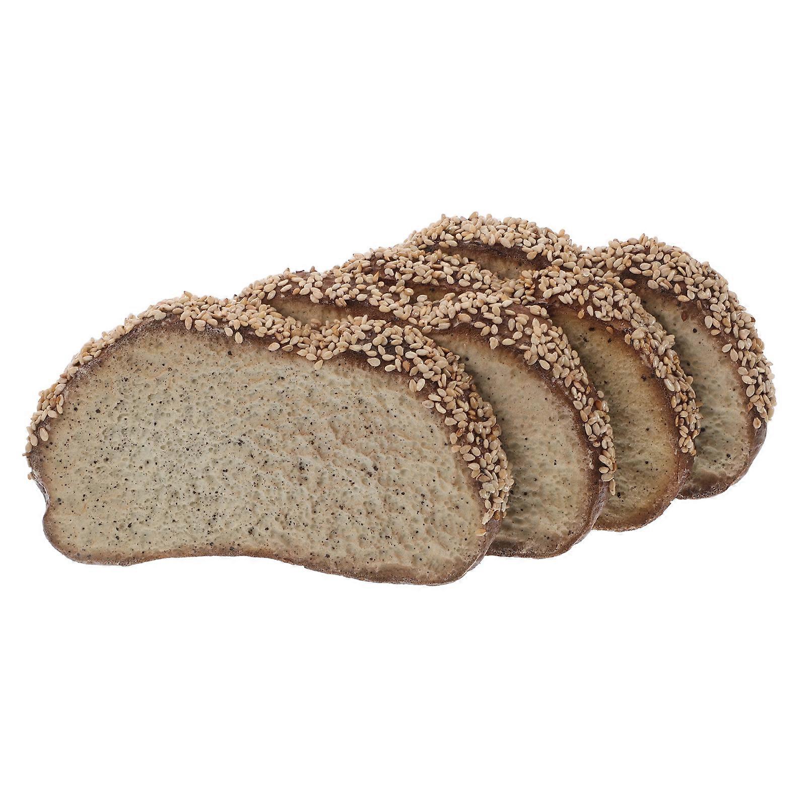 Artificial Toast Decoration Fake Bread Slice for Decor 4Pcs Set