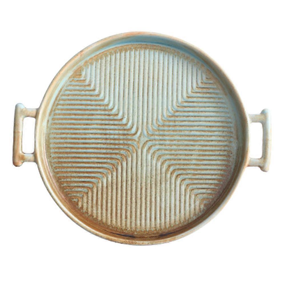 Round Ceramic Baking Dish Unique Texture for Kitchen Use 3Pcs