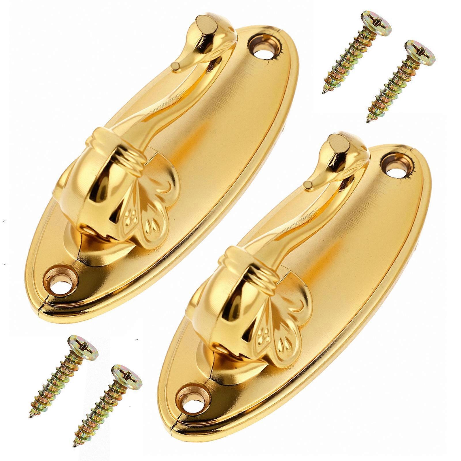 Vintage Curtain Tieback Swan Style Drapery Holdbacks Hooks 3Pcs Pair Golden