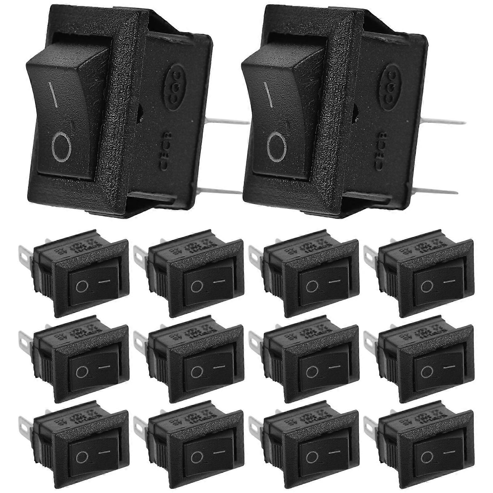 2 Pin on Off Rocker Switch for Boat Power Control 30Pcs Black