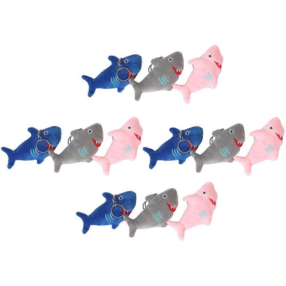 Stuffed Shark Keychain Ocean Theme Party Gifts Perfect For Backpacks 11CM Multi Color Decorative Pendant 24Pcs