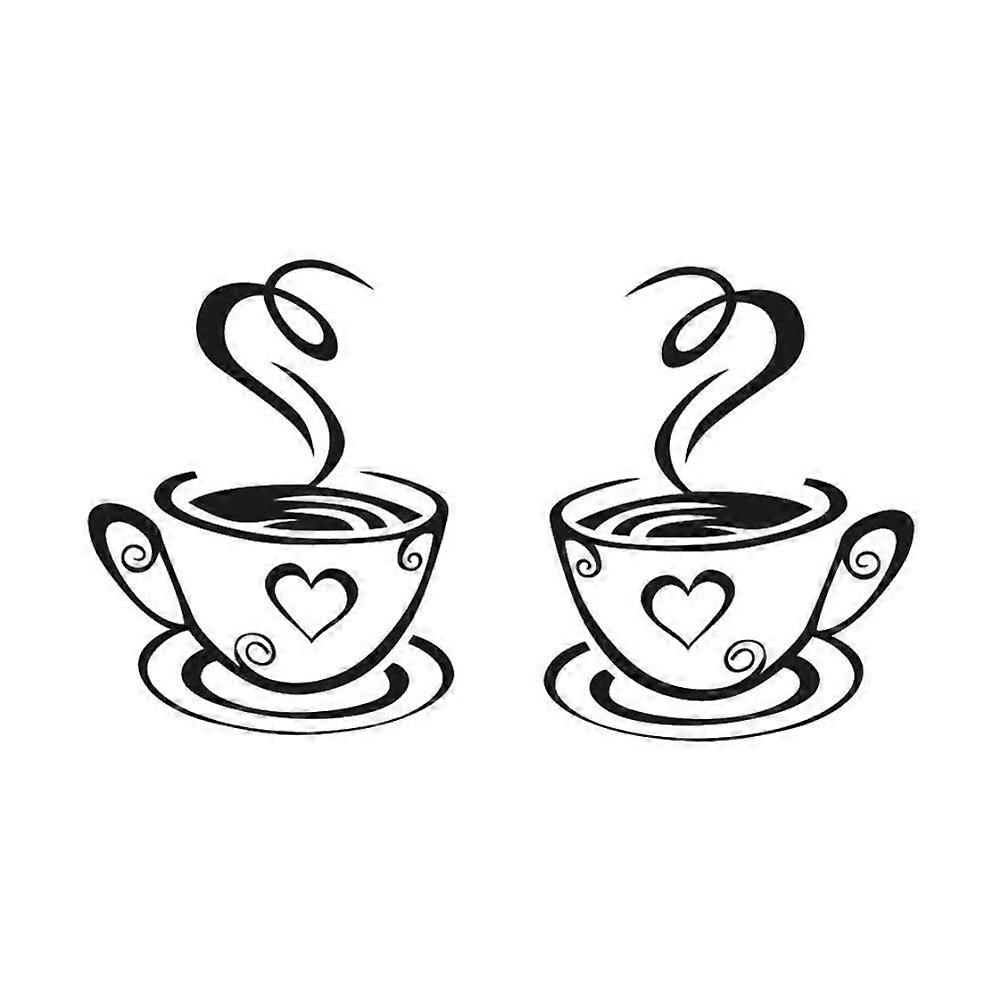 Wall Decals Coffee Cup for Wall Decoration Creative Black 10Sets
