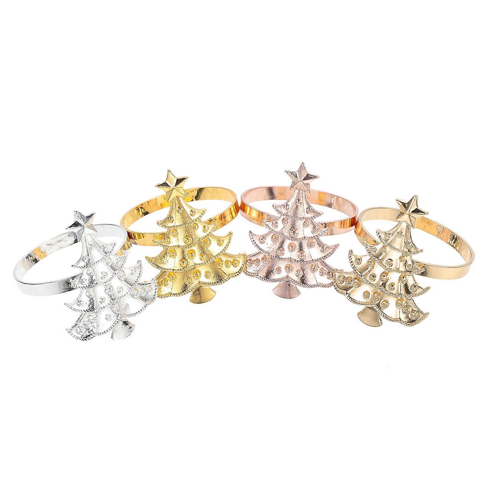 Christmas Tree Napkin Rings for Dining 8Pcs Unique Napkin Buckles