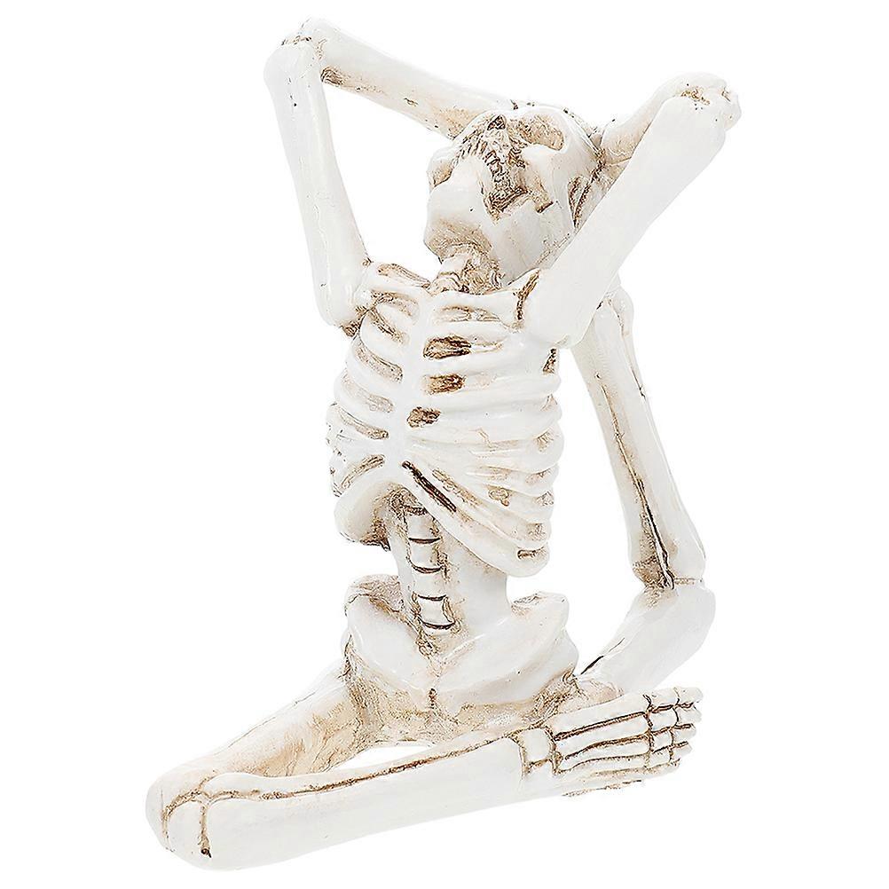 Skeleton Yoga Pose Statue 2Pcs Modern Home Ornament Effective For Halloween Party And Bookshelf Decoration