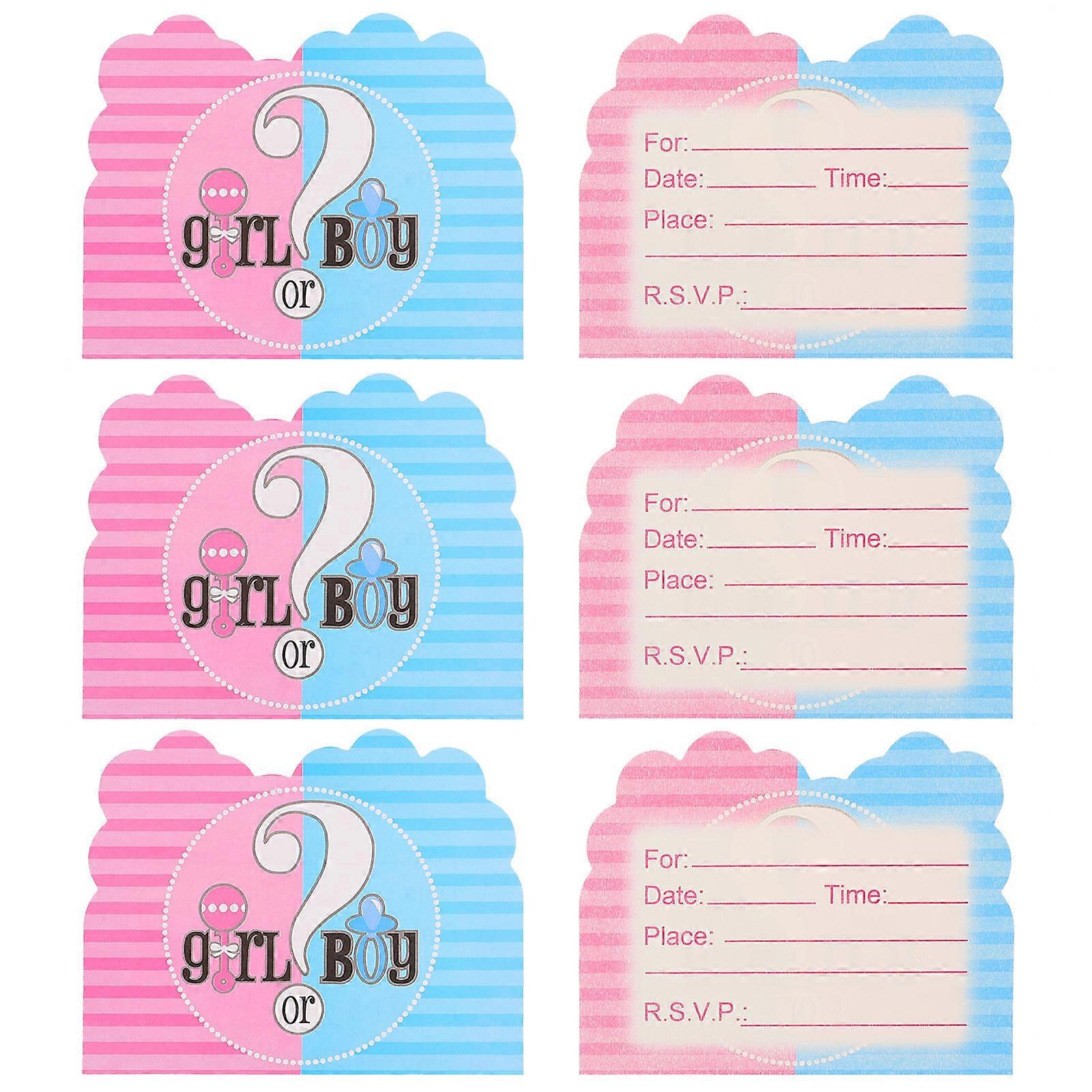 כרטיסי הזמנה למסיבת תינוק לחשיפת מין, סט של 96 יחידות