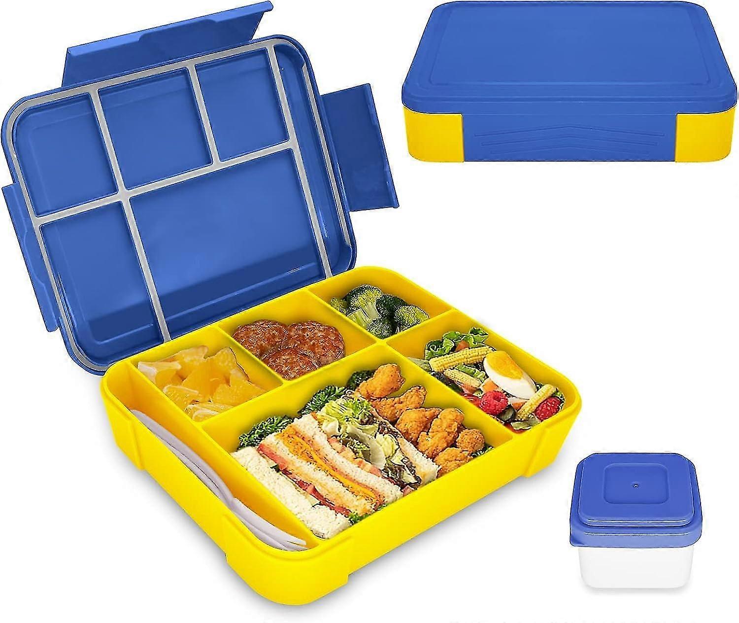 Children's Lunch Box with Compartments, 1300 ml Lunch Box Children, Leak-Proof Bento Box, Children's Lunch Box for Nursery and School