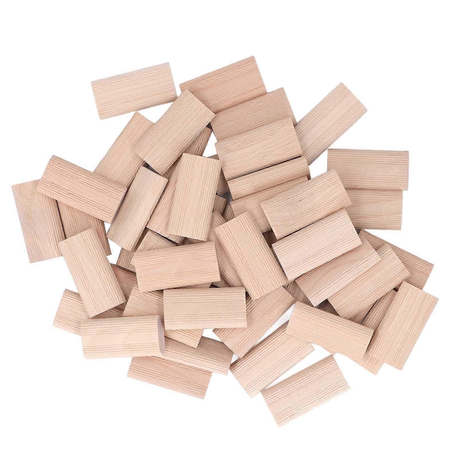 50PCS Wood Dowel Stopper Beech Insertion Dowel Block for Woodworking Furniture Splicing 10x24x50MM